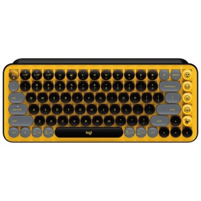 Teclado Logitech POP Keys Blast | Mecánico | Switch Brown | Negro, Amarillo