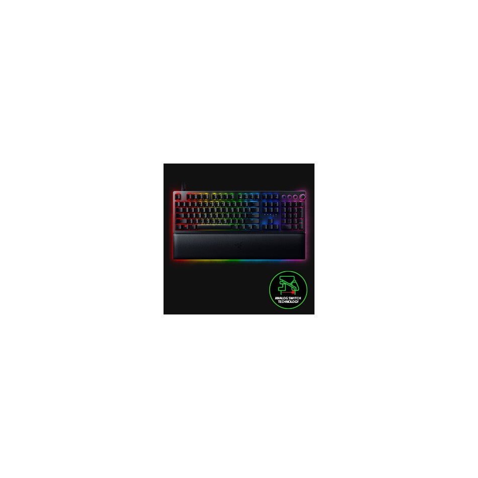 Teclado gamer Razer Huntsman V2 Analog QWERTY español color negro con luz  RGB