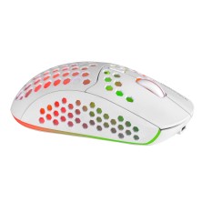 Mars Gaming MMW3W, Ratón Gaming Inalámbrico, RGB Flow, Ultraligero 79g, 3200DPI, Blanco