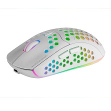 Mars Gaming MMW3W, Ratón Gaming Inalámbrico, RGB Flow, Ultraligero 79g, 3200DPI, Blanco