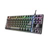 TECLADO GAMING TRUST GXT 833 THADO | CON CABLE USB | TKL SIN ZONA NUMÉRICA | NEGRO Y PLATA