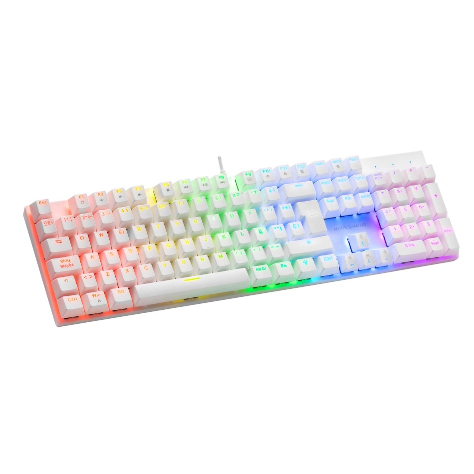 TECLADO MECANICO COMPACTO MARS GAMING MK80 SWITCH ROJO, BLANCO