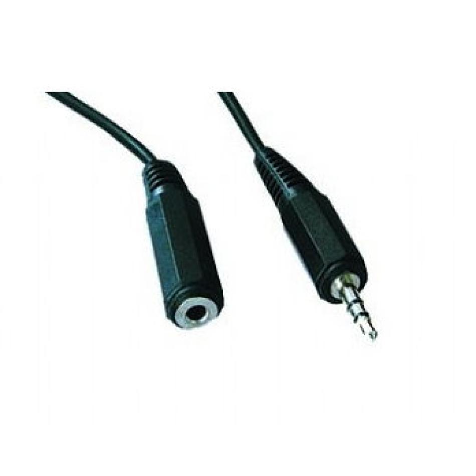 Cable alargador de 1 m, Jack 3,5 mm, Negro