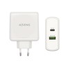 Cargador AISENS | 48 W | 1x USB C PD3.0 30 W | 1x USB A QC3.0 18 W | Blanco