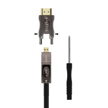 Cable HDMI V2.0 AOC (Active Optical Cable) premium alta velocidad/ HEC 4K@60HZ  18GBPS, A/M-A/M, negro, 30 metros - AISENS®