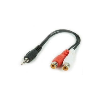 Cable audio estereo 2x RCA macho - Jack 3.5mm hembra 1.5 M Negro