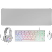 Pack Gaming Mars Gaming MCP-RGB3W/ Teclado RGB + Ratón Óptico + Alfombrilla XXL + Auriculares