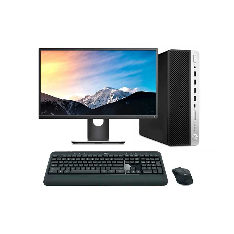 Ordenador reacondicionado HP ProDesk 600 G3 SFF i5 6500 con pantalla, teclado y ratón.